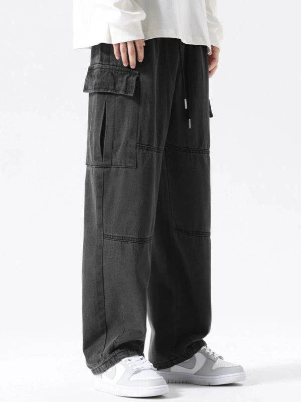 Workwear Wide-leg Cargo Jeans For Sale