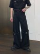 Wide-leg Pants with Knee Belt For Sale