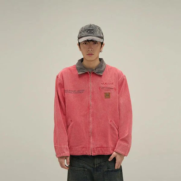 Workwear Lapel Denim Jacket Online