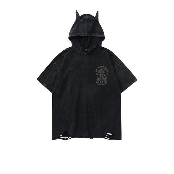 Washed Hooded T-shirt Discount