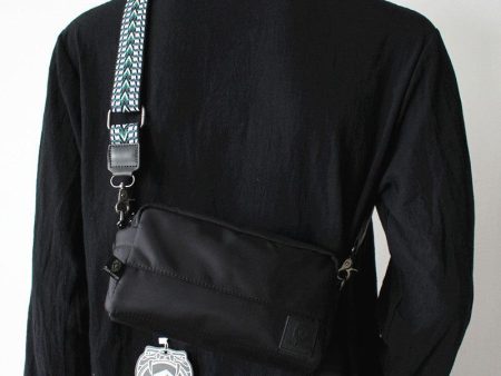 Black Canvas Crossbody Bag Hot on Sale