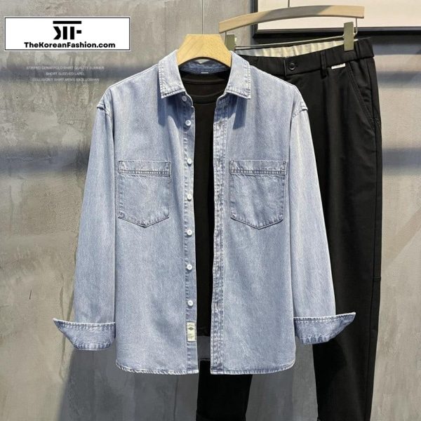 Washed Denim Shirt Jacket Sale