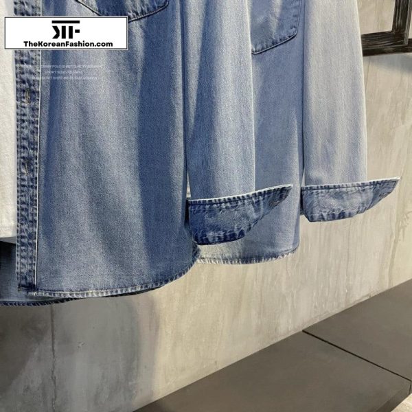 Washed Denim Shirt Jacket Sale