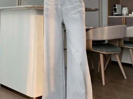 Wide-leg Gray Drapey Jeans For Sale