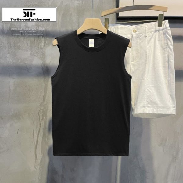 Basic Cotton Sleeveless Vest Online Hot Sale