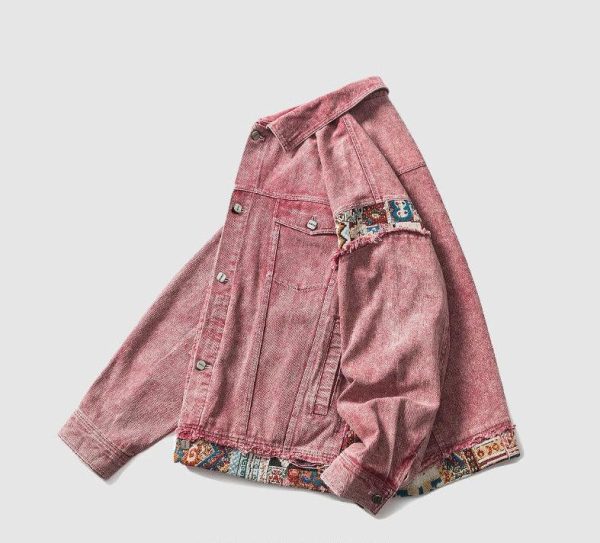 Washed Pink Denim Jakcet Online Hot Sale