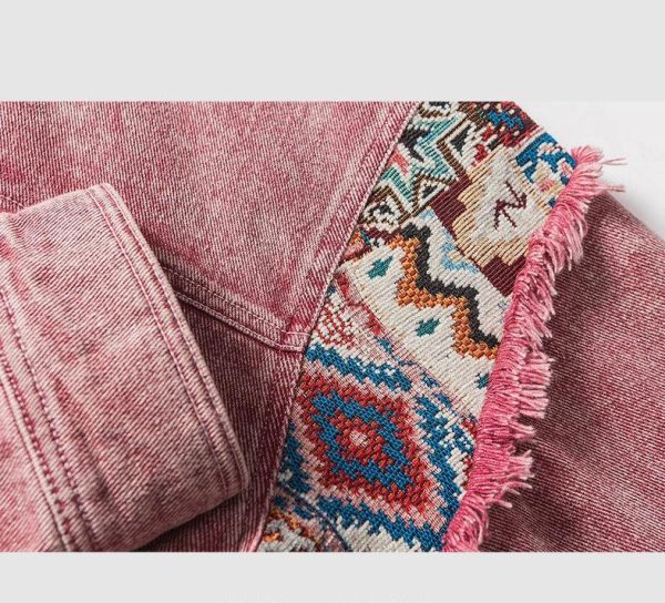 Washed Pink Denim Jakcet Online Hot Sale