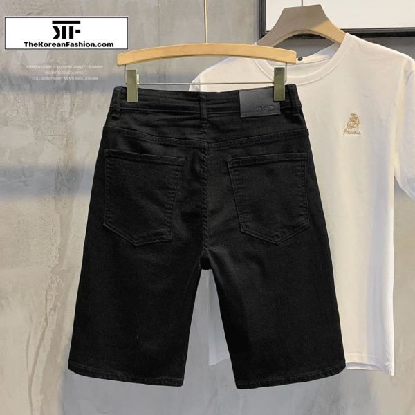 Black Basic Denim Shorts For Discount