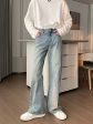 Versatile Light Blue Straight-leg Jeans For Cheap