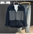 Vintage Pattern Stitching Striped Shirt Discount