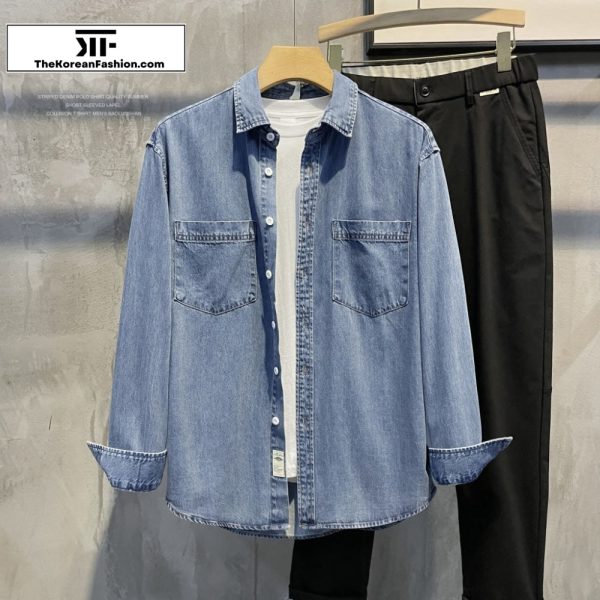 Washed Denim Shirt Jacket Sale