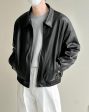 Autumn Lapel Zip PU Leather Jacket For Sale