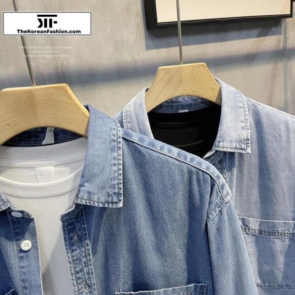 Washed Denim Shirt Jacket Sale