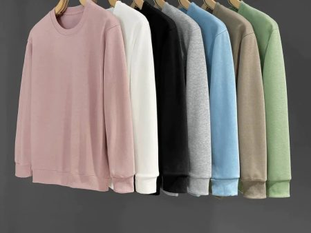 Solid Color Round Neck Bottoming Sweatshirt Online Sale