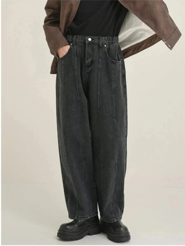 Washed Carrot Design Wide Leg Jeans Discount