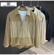 Vintage Pattern Stitching Striped Shirt Discount